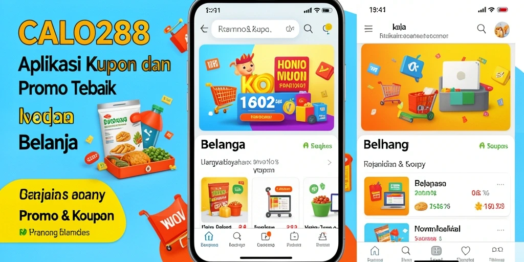 Antarmuka aplikasi CALO288 yang menampilkan berbagai kupon dan promo menarik.