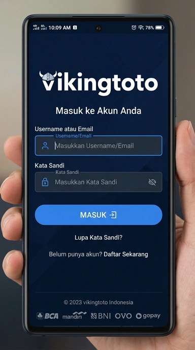 Tampilan halaman login vikingtoto